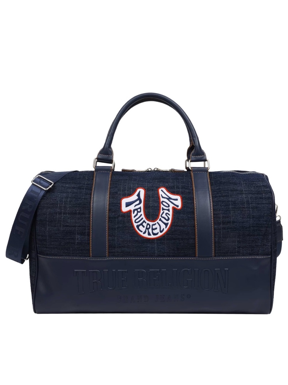 NWT $255 True Religion LOGO Retro Horseshoe Weekender Duffel Bag travel gym